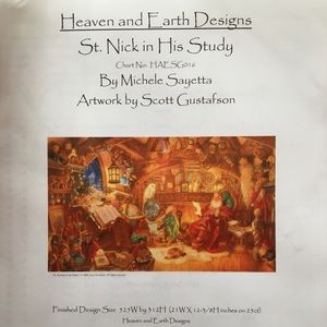 Heaven and Earth Design Santa cross stitch pattern